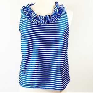 Talbots SVP sleeveless blue/white striped top XLP